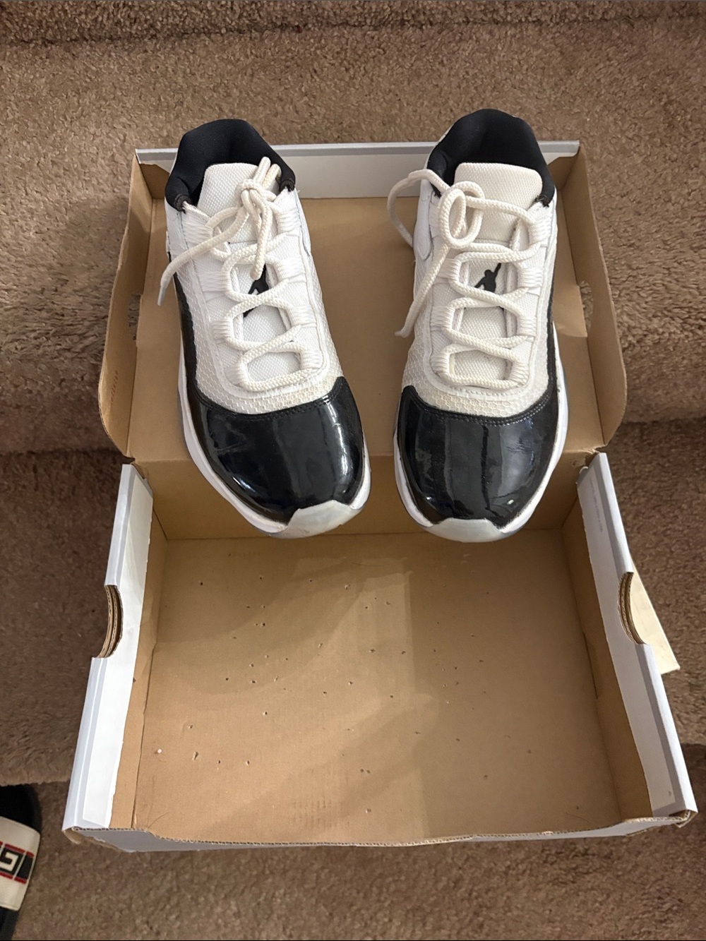 Jordan Kids Black and White Low-Top Sneakers